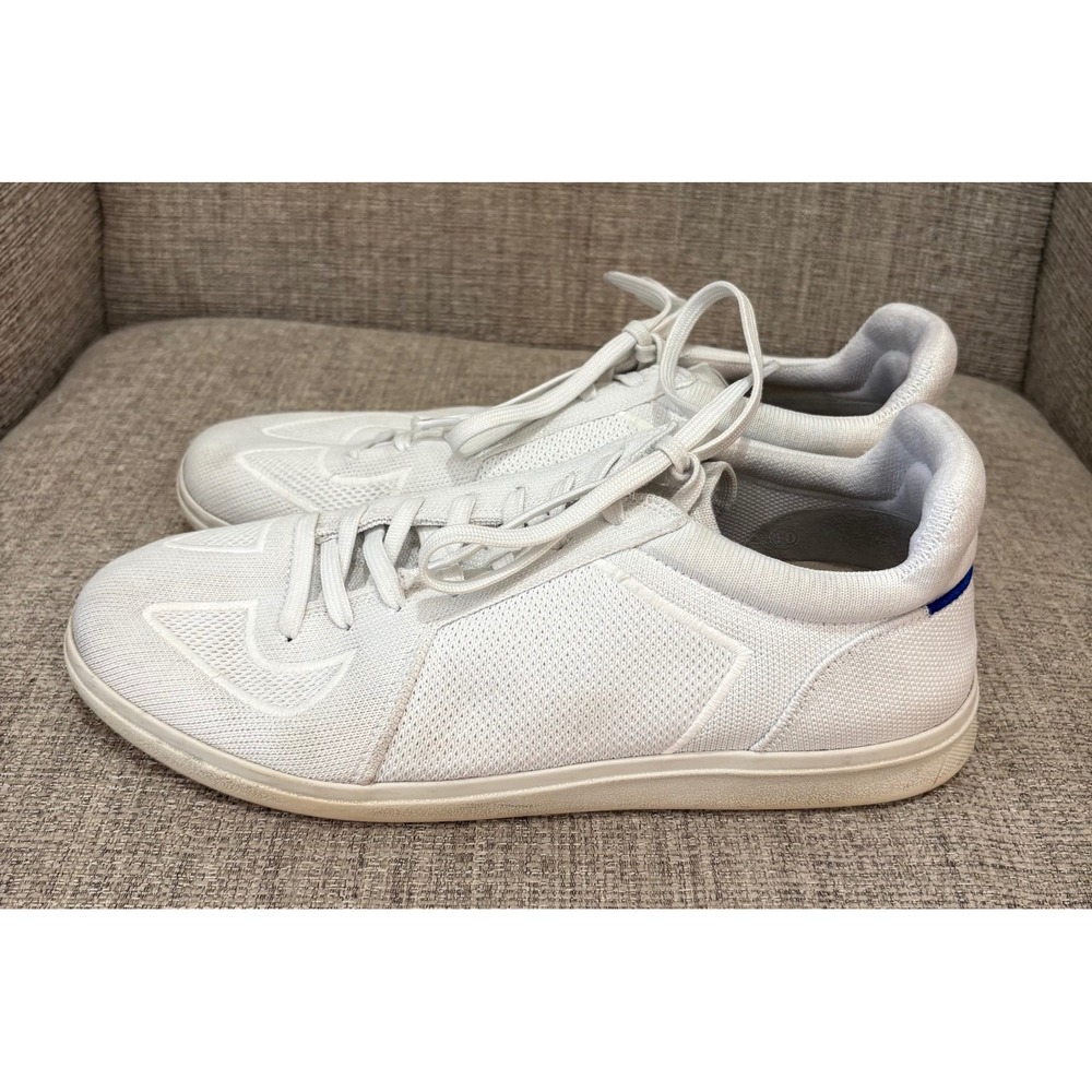 Rothys RS01 Sneakers Mens 10 White Sustainable Knit Lace Up Trainers